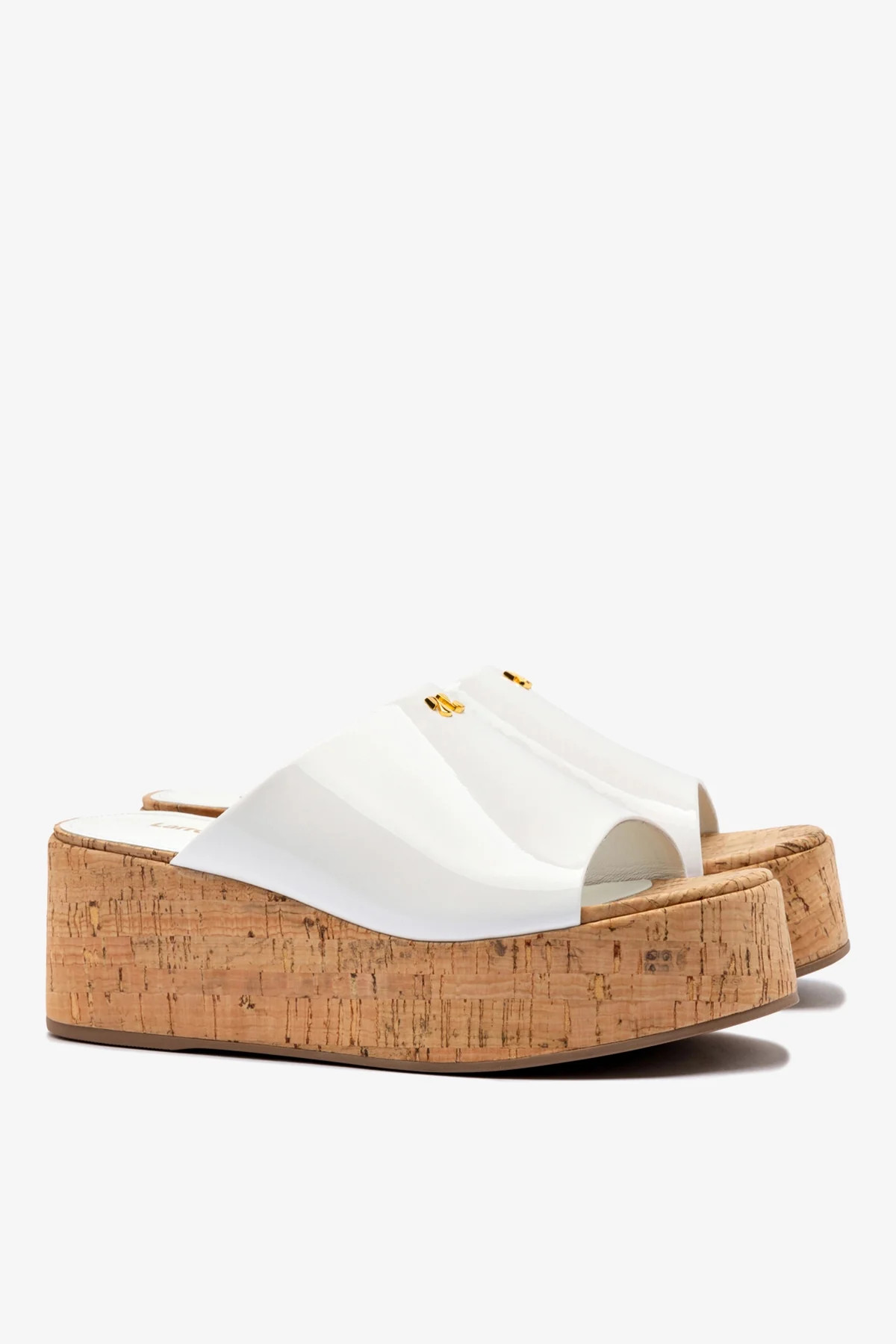 Charli Mule In White Patent Leather | Larroude