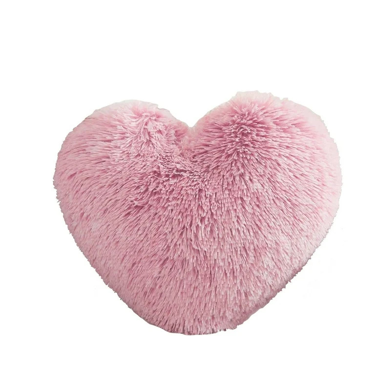 MorroMorn Fluffy Heart Throw Pillows, Shaggy Decorative Pillow for Sofa Couch Bed, Cute Room Deco... | Walmart (US)