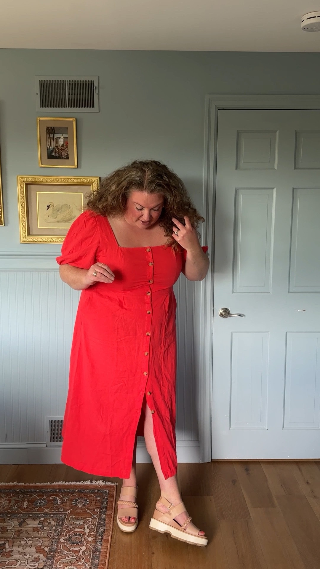 Old navy crushed it with this bright coral linen button up midi dress!

#LTKSaleAlert #LTKOver40 #LTKPlusSize