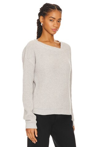 Bobi Asymmetric Neck Sweater in Heather Gray from Revolve.com | Revolve Clothing (Global)