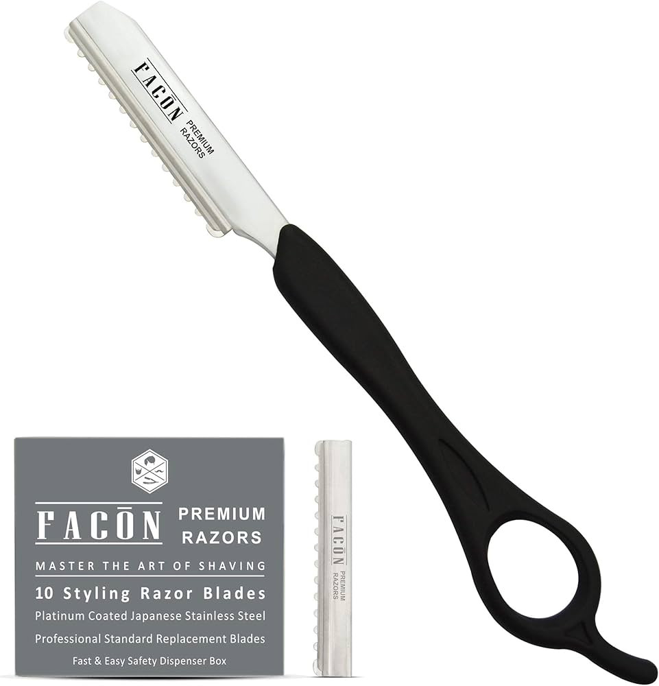 Facón Professional Hair Styling Thinning Texturizing Cutting Faether Razor + 10 Replacement Blad... | Amazon (US)
