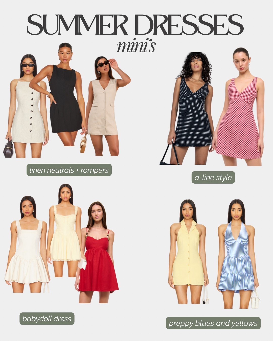 Summer mini dresses 

#LTKTravel #LTKSummerEdit