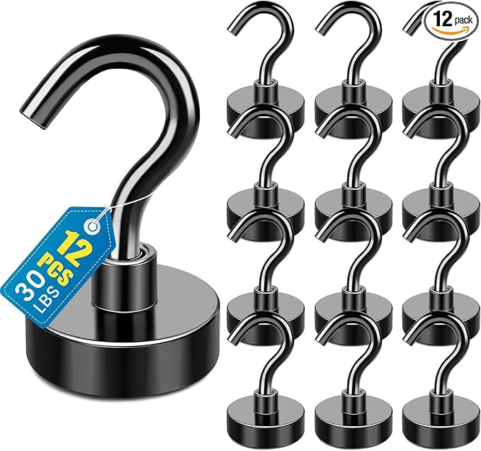 LOVIMAG Magnetic Hooks, Cruise Essentials 2026, 12 Pack-30LBS | Heavy Duty Strong Magnet Hook for... | Amazon (US)