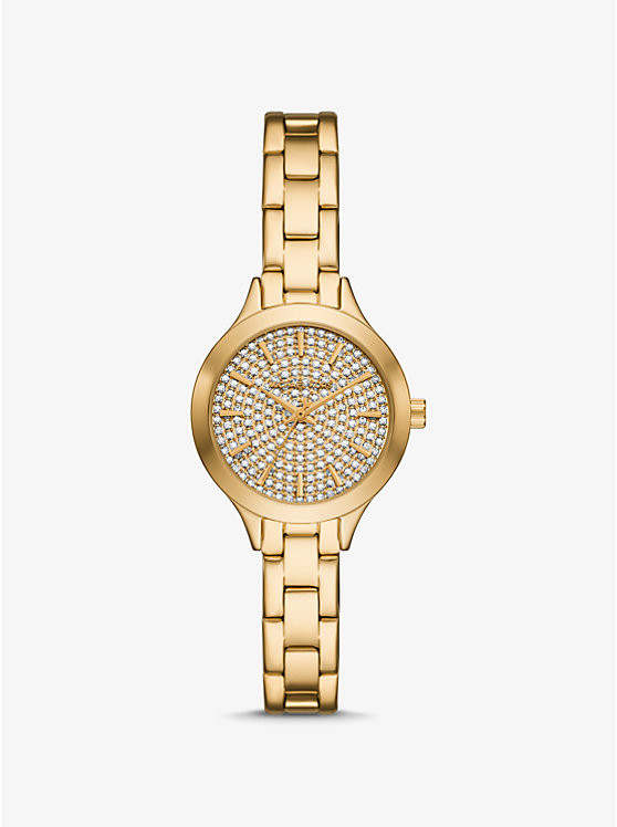 Mini Aspyn Pavé Gold-Tone Watch | Michael Kors US