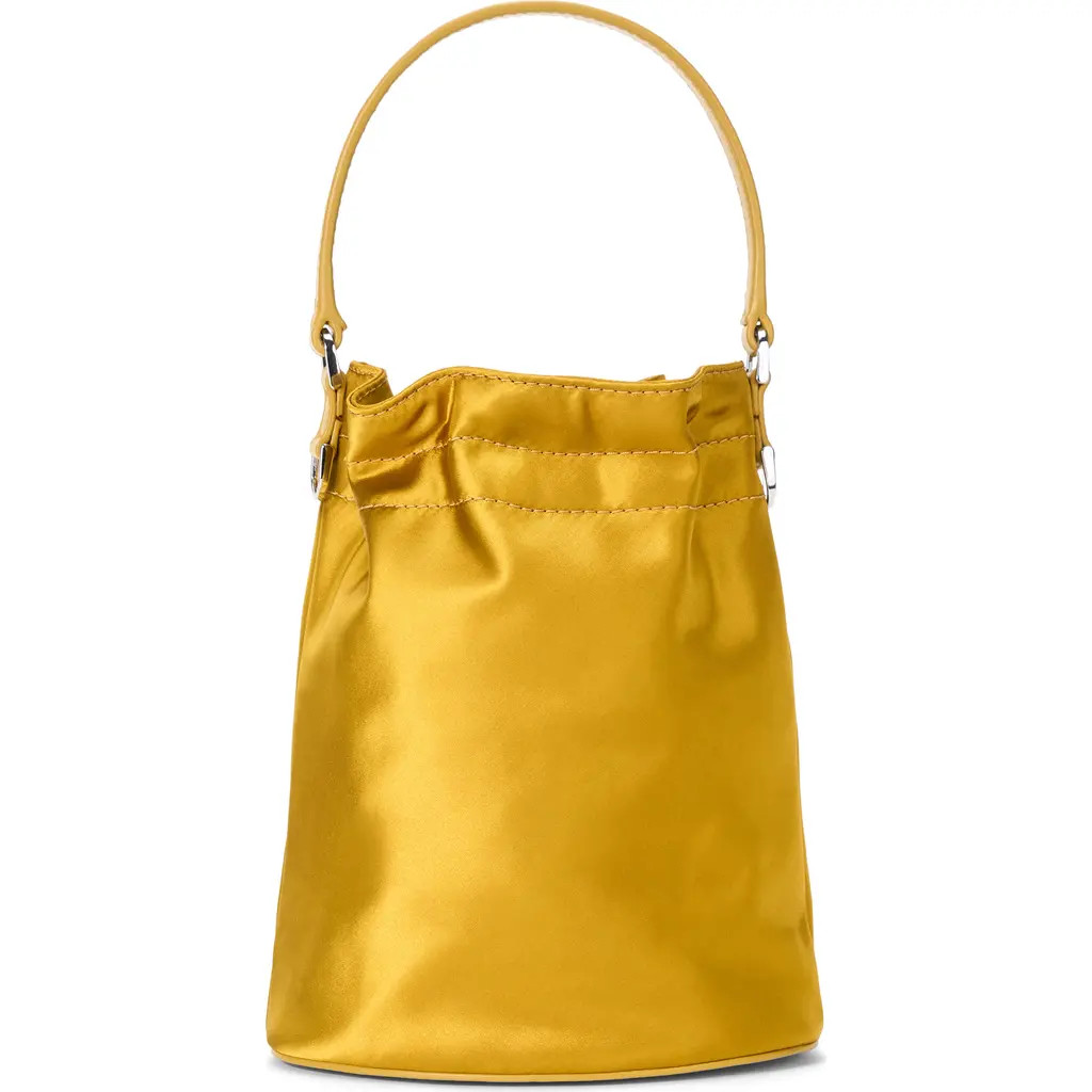 STAUD Lila Satin Mini Bucket Bag in Goldenrod at Nordstrom | Nordstrom