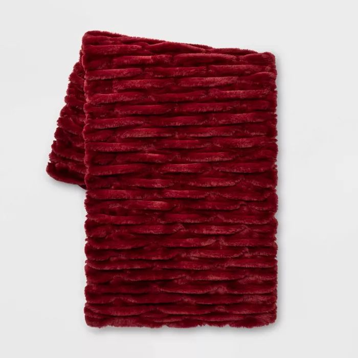 Ruched Faux Fur Throw Blanket - Opalhouse™ | Target