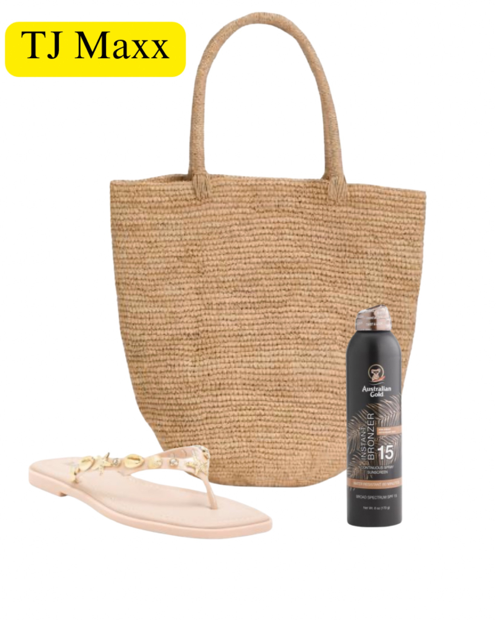 TJ Maxx, summer essentials on sale, sandals, flip-flops, woven tote, sunscreen, beach, car, pool, vacation, resort.

#LTKSwim #LTKSaleAlert #LTKTravel