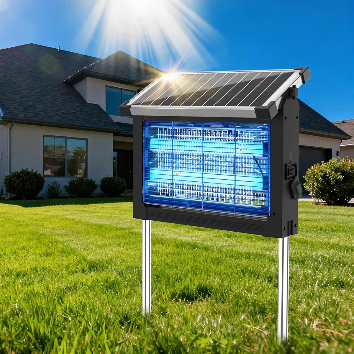 Solar Outdoor Bug Zapper Lamp, waterproof for Patio and Garden | Wayfair North America