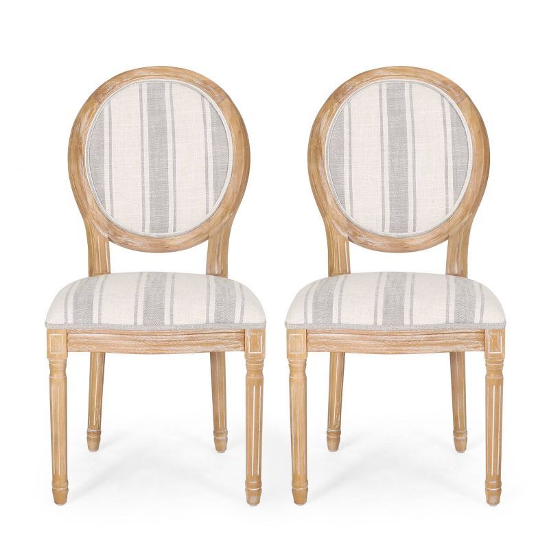 Set of 2 Phinnaeus French Country Fabric Dining Chairs - Christopher Knight Home | Target