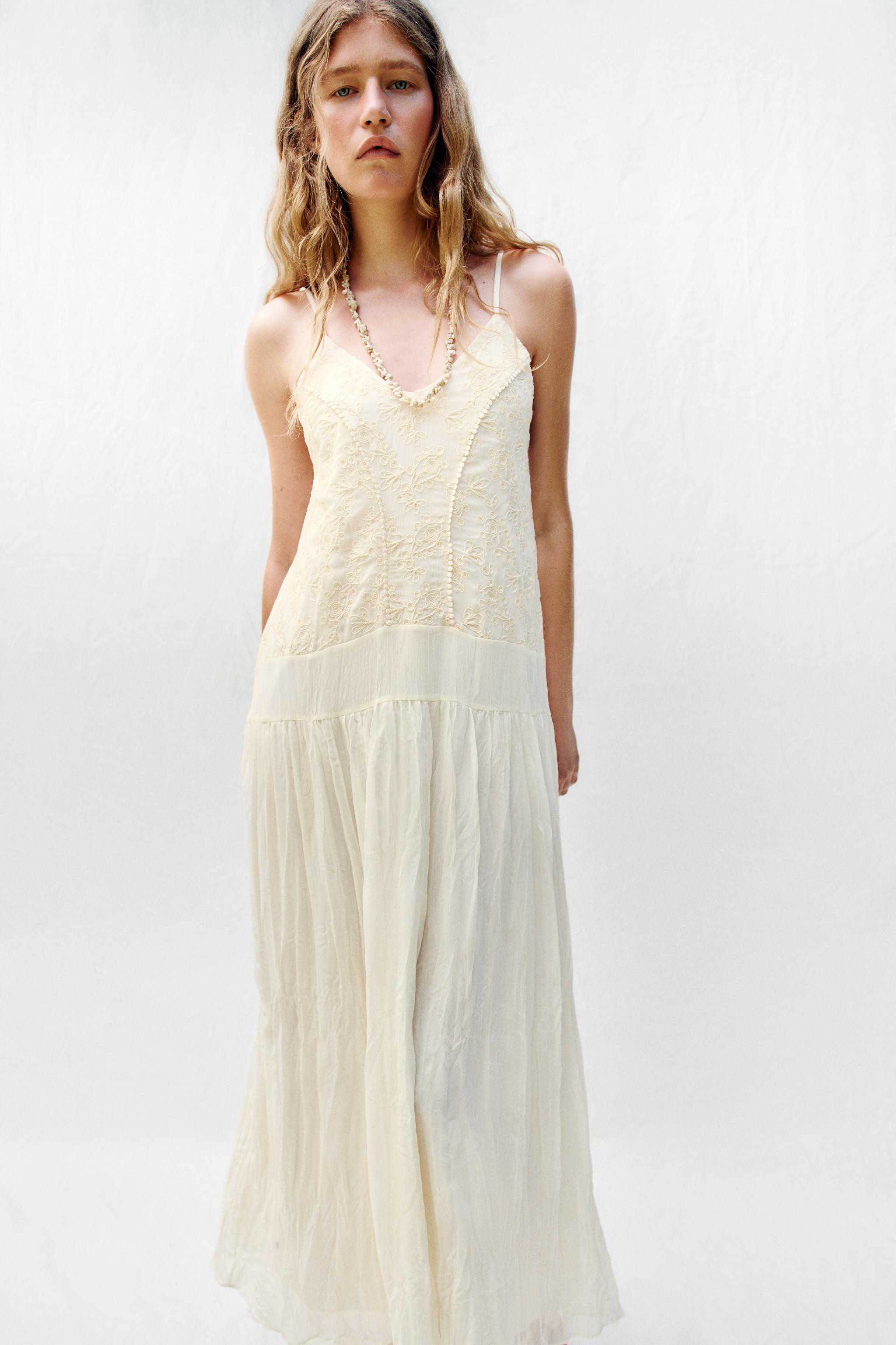 EMBROIDERED CAMISOLE DRESS | Zara UK