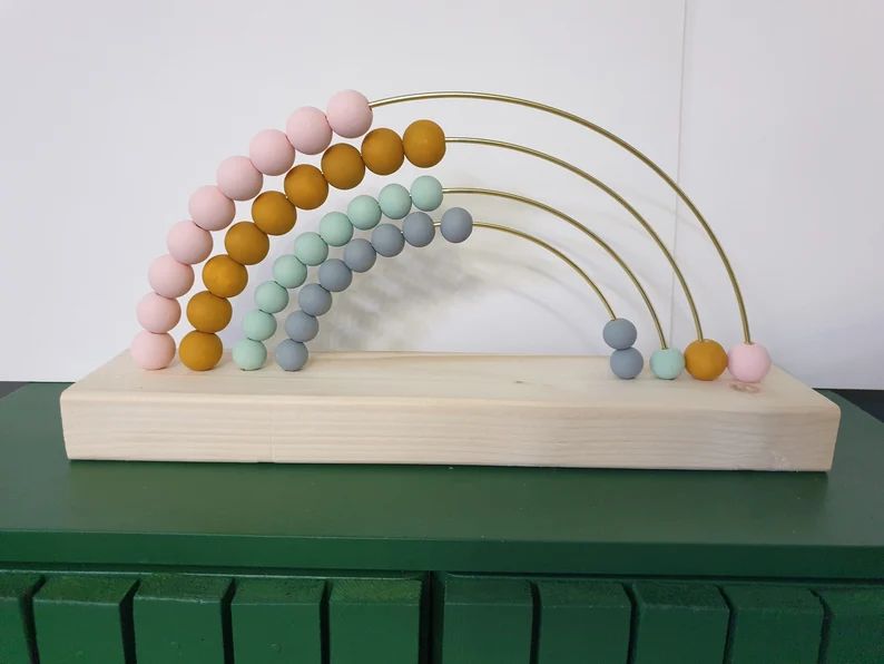 Nautral Wood Rainbow Abacus  Baby Nursery Toy  Gender | Etsy | Etsy (US)