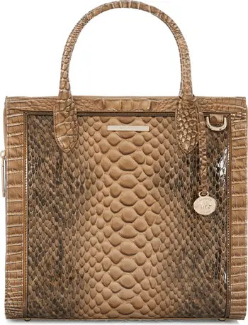 Caroline Croc Embossed Leather Satchel | Nordstrom