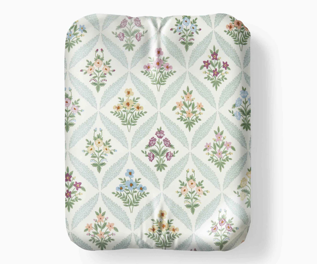 Sateen Fitted Sheet - Estee Garden | Rifle Paper Co.