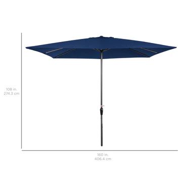 8x11ft Rectangular Patio Umbrella w/ Easy Crank, UV-Resistant Fabric | Best Choice Products 