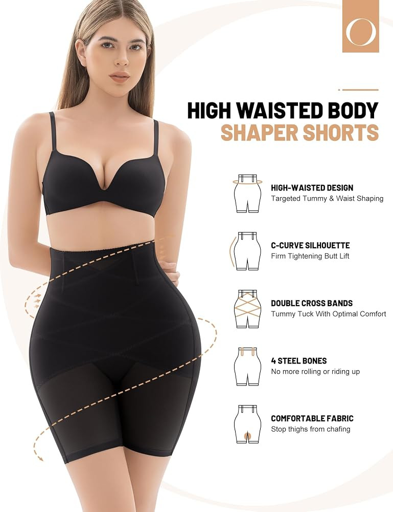 Shapewear for Women Tummy Control, Butt Lifting High Waisted Body Shaper Shorts Under Dresses Thi... | Amazon (US)