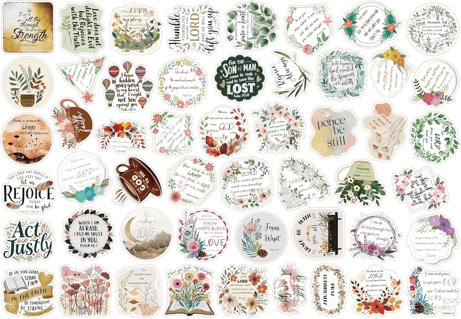 50Pcs Bible Verse Stickers, Inspirational Jesus Sticker, Waterproof, Fade-Resistant, Christian St... | Amazon (US)
