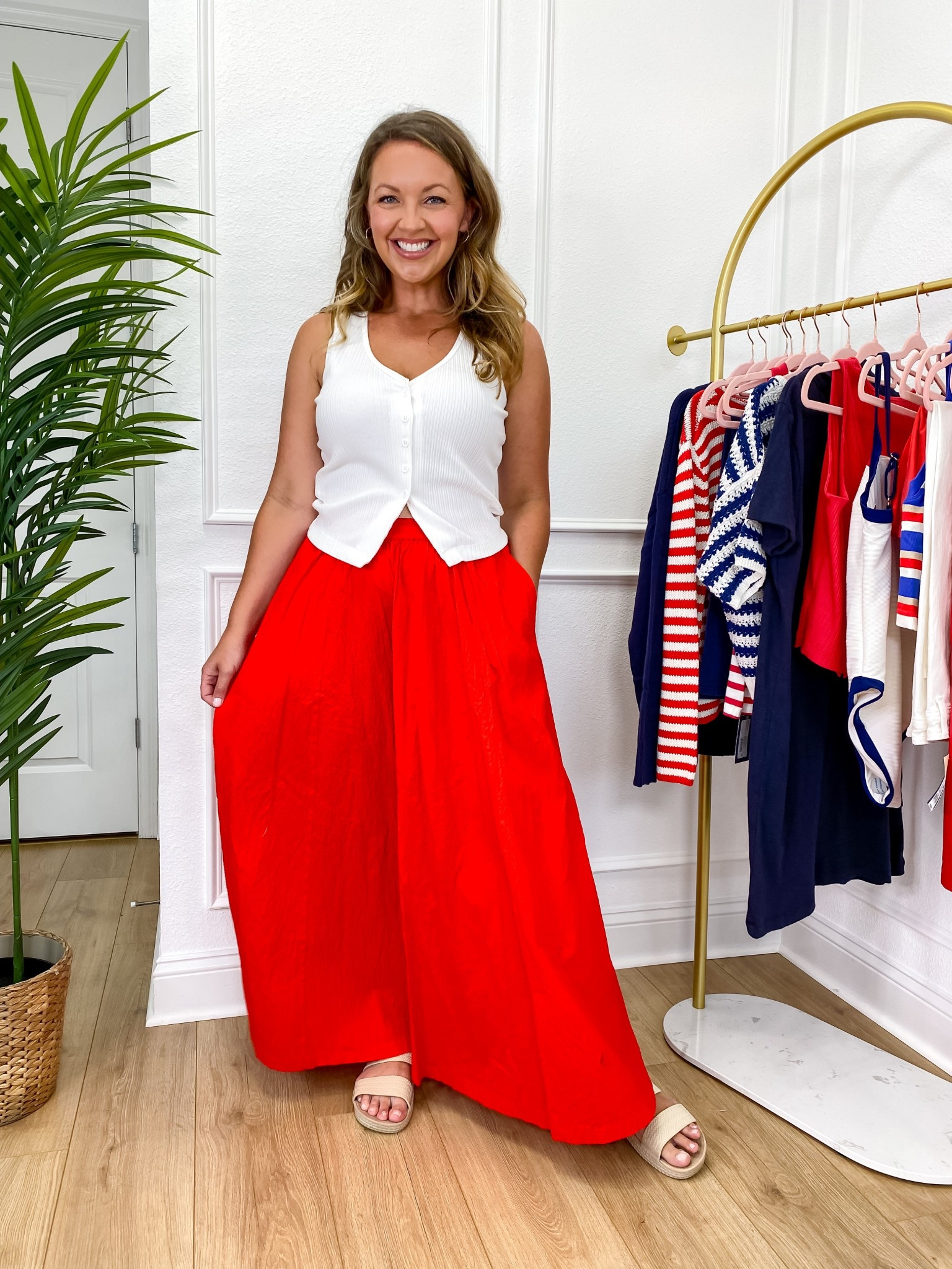 Loving this Vest Tee from Target! Maxi Skirt runs a little big so I would consider sizing down one size! I am wearing a M in both and I am 5'5" Size 8/10 

 #target #july4thoutfit #maxiskirt #vest #LTKSeasonal #LTKMidsize #LTKFindsUnder50