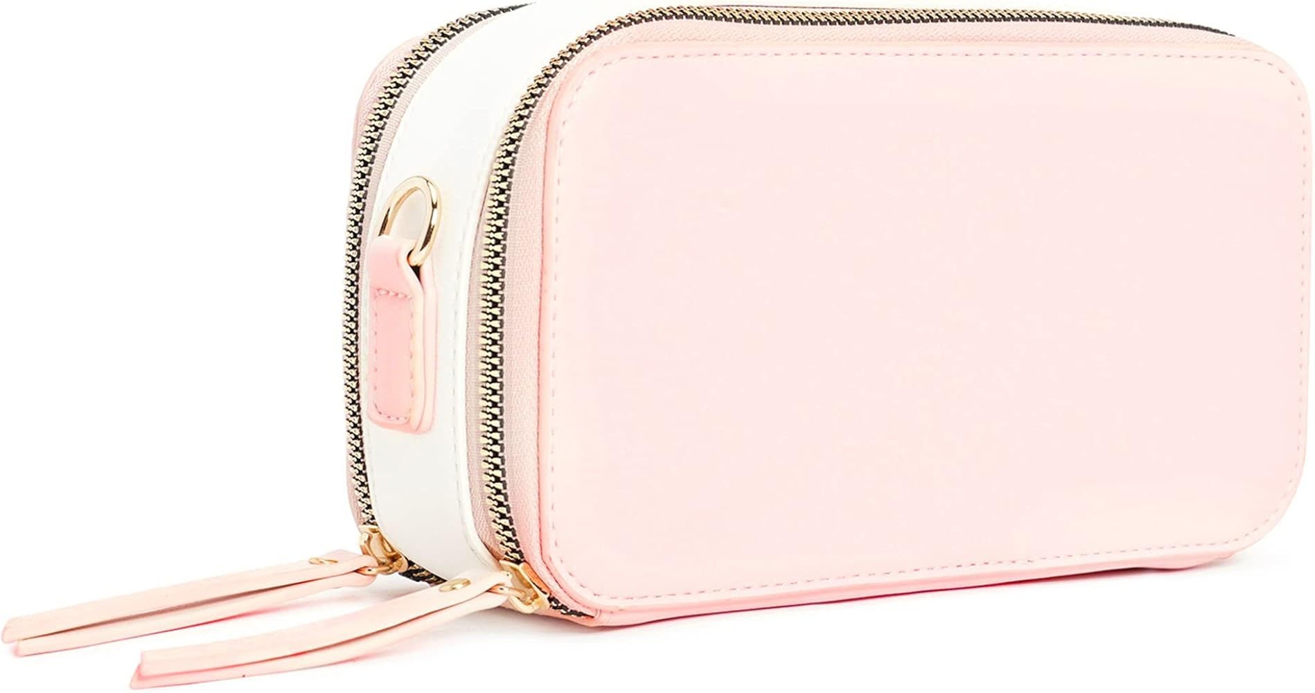 LIKE DREAMS Women's Love Strap Multi Compartment Boxy Vegan Leather Fashion Crossbody Handbag | Amazon (US)