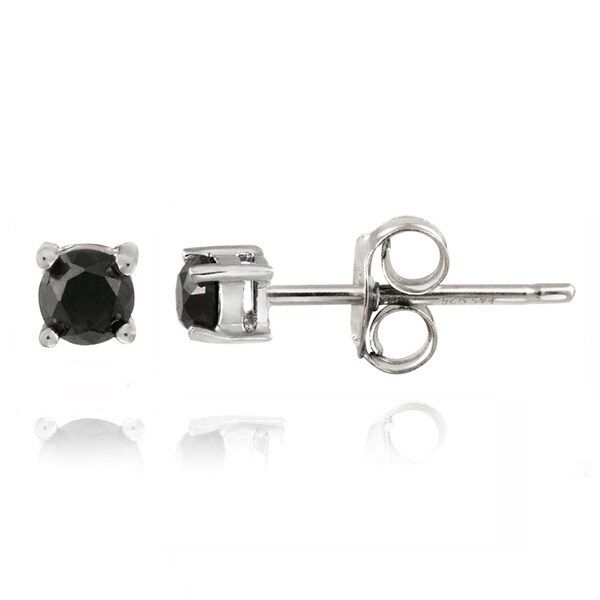 DB Designs Sterling Silver 1/4ct TDW Black Diamond Earrings | Bed Bath & Beyond
