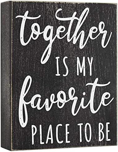 Together is My Favorite Place to Be Sign - Family Signs for Home Decor - 6x8 Wooden Box Farmhouse... | Amazon (US)