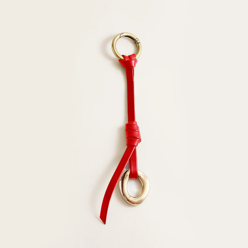 Leather & Pebble Bag Charm - Red | Parker Thatch
