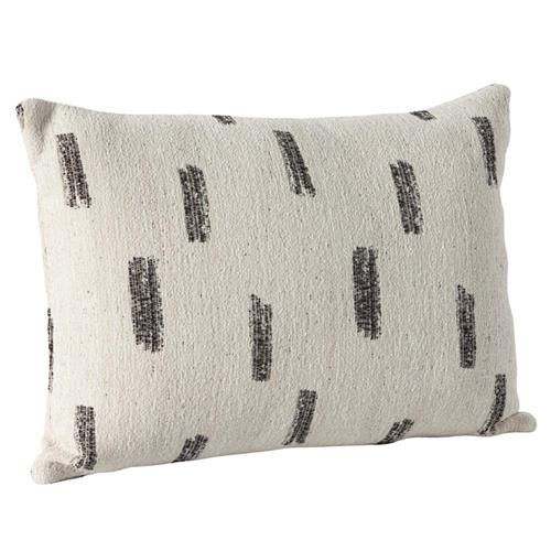 Lilibet Modern Classic Grey Cotton Striped Decorative Lumbar Pillow - 14x20 | Kathy Kuo Home