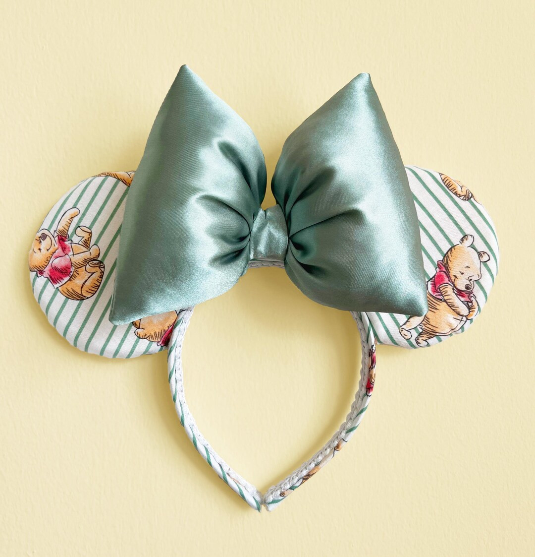 Minnie Winnie the Pooh Ears Green Pooh Minnie Ears Winnie the Pooh Mickey Ears Pooh Bear Minnie E... | Etsy (US)