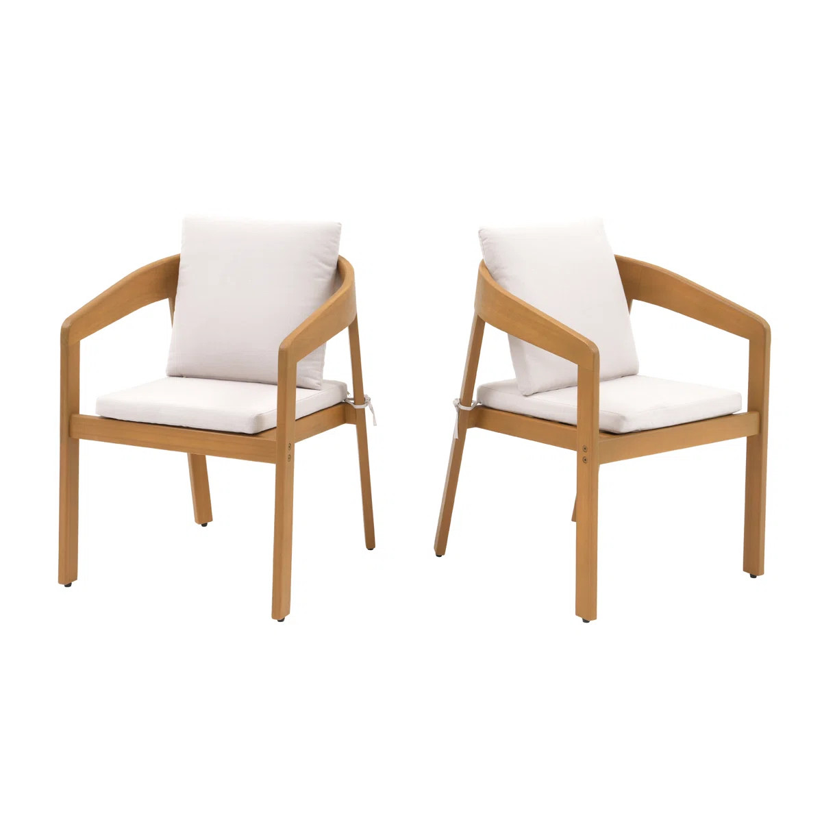 Outdoor Dining Armchair With Cushions (Set of 2) | Wayfair North America