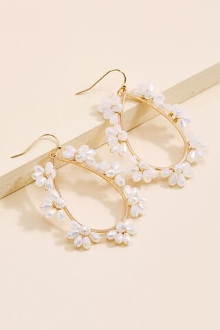 Shonnie Woven Flower Outline Chandelier Earrings  - francesca's | Francesca's
