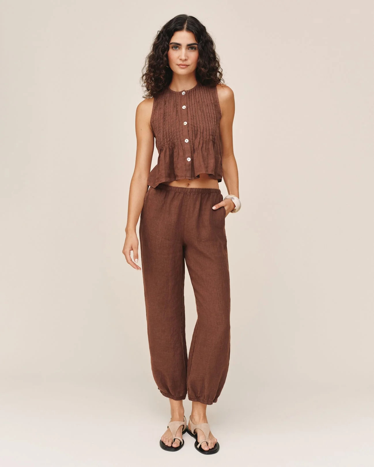 Oversized Femme Jogger - Sea Glass Brown | Bella Dahl