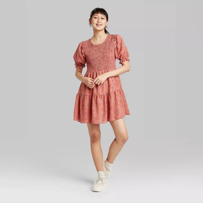 Women's Short Sleeve Smocked Top Tiered Dress - Wild Fable™ | Target