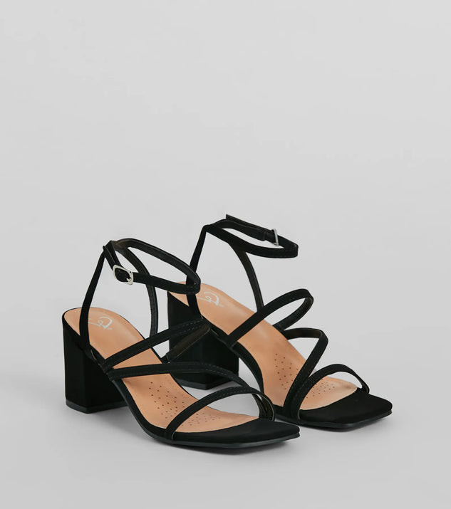 Simply Slay Strappy Nubuck Block Heels | Windsor Stores
