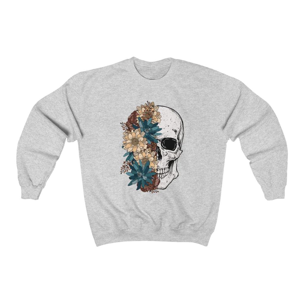 Fall Floral Skull Unisex Sweatshirt | Always Stylish Mama