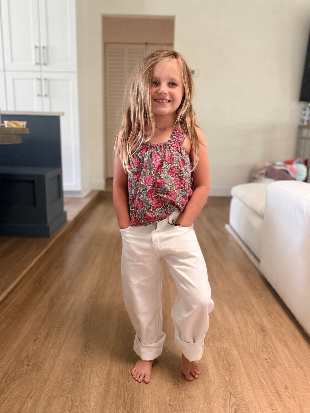 My chick in her new #zara outfit 🩷these jeans look just like mommy’s #frame bubble jeans.

#LTKKids #LTKootd #LTKTravel