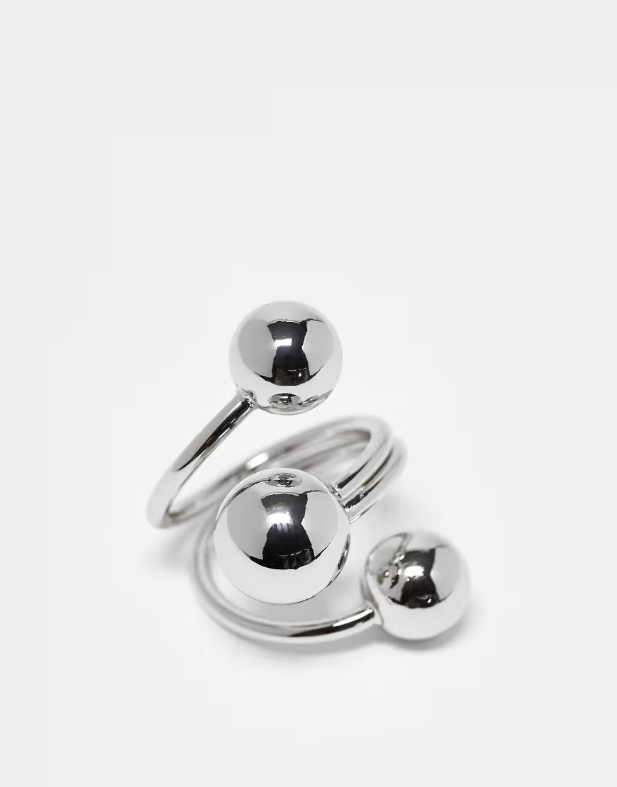 Reclaimed Vintage unisex wraparound ring in silver | ASOS (Global)