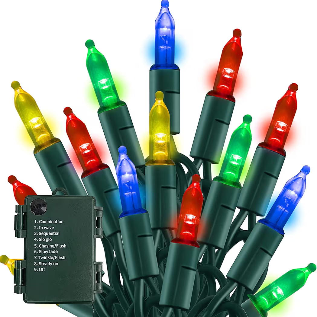 Battery Operated Christmas Lights, 50 LED 16FT Battery Operated String Lights with 8 Modes, Chris... | Amazon (US)