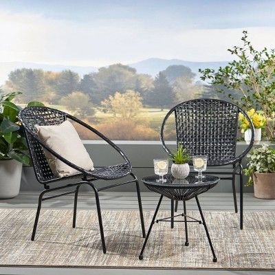 Java 3pc Faux Rattan Modern Chat Set - Christopher Knight Home | Target