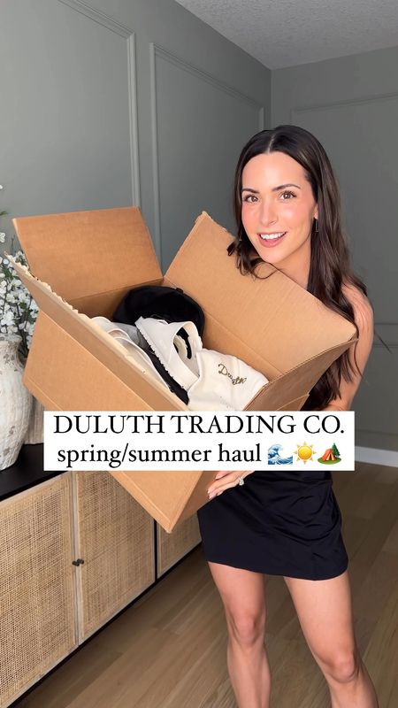 Duluth Trading Co. spring/summer try-on haul! 🌊☀️🏕️ 

Swimsuit dress: true to size (4) built in shorts, perfect mom suit for chasing around littles or wearing on the boat! Bump friendly (just size up 1 from your normal) 
Birkenstock waterproof sandals: tts 

No fly zone jacket: true to size (S) 

T-shirt: true to size (S) 
Leggings: true to size (S), size down if between — got the 33” inseam (5’7”)

Rain jacket: true to size (S)

Fleece zip robe: true to size (S) 

#LTKVideo #LTKSwim #LTKTravel