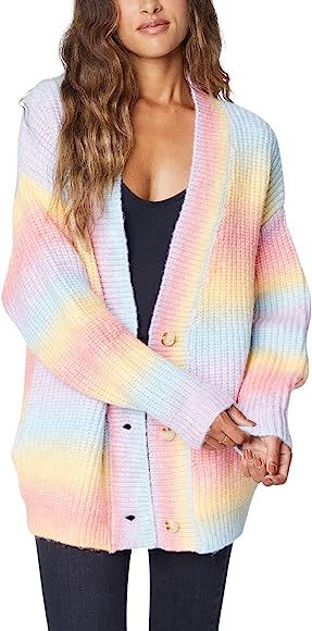 [BLANKNYC] Womens Womens Pastel Multicolor Oversized Cardigan, Comfortable & Casual Sweater | Amazon (US)