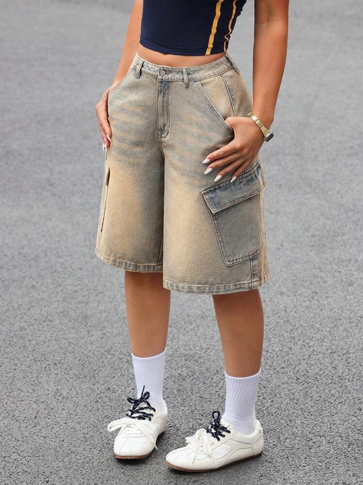 SHEIN EZwear Women's Casual Denim Shorts, Simple Fashion For Daily Wear | SHEIN