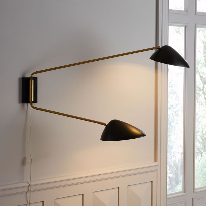 Curvilinear Mid-Century 2-Light Long Sconce | West Elm (US)