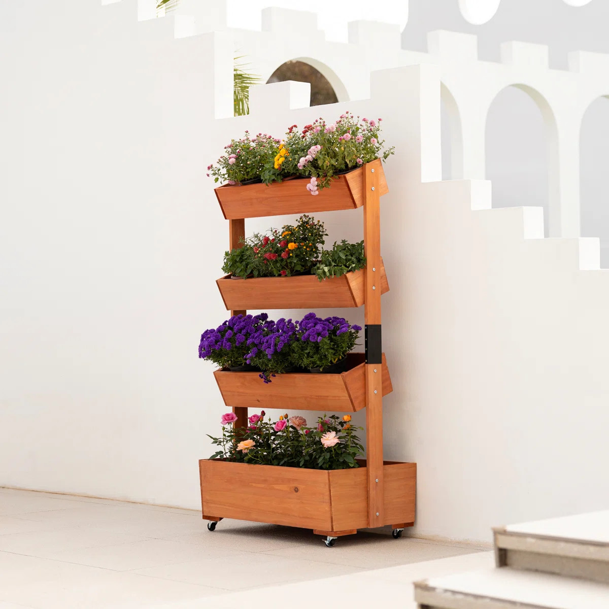 58"H Debruyne Wood Vertical Garden Raised Garden Bed Movable Planter Box | Wayfair North America