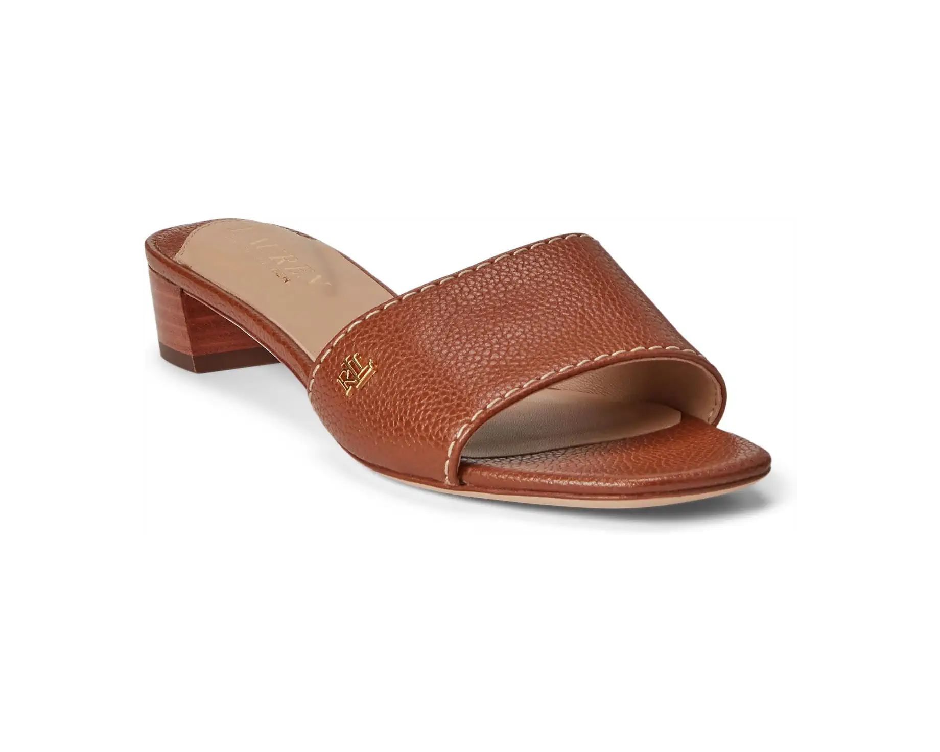 LAUREN Ralph Lauren Fay Tumbled Leather Sandals | Zappos