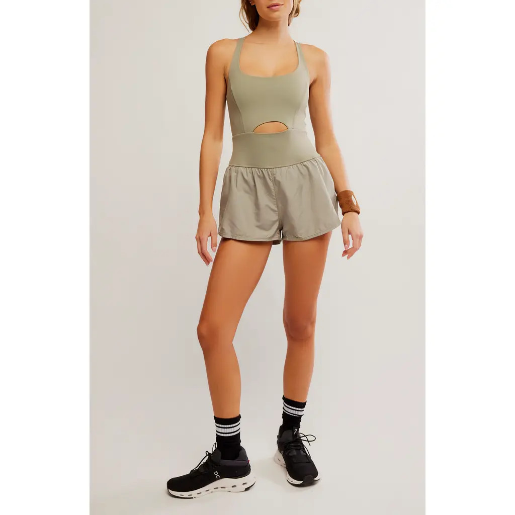 Free People FP Movement Righteous Runsie Romper in Sage Stone at Nordstrom Rack, Size Small | Nordstrom Rack