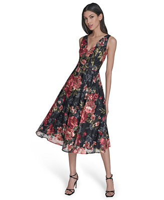 Women's V-Neck Sleeveless Midi Dress | Macy's