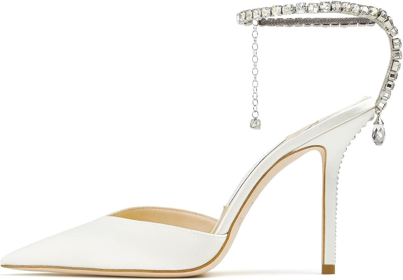 Vertundy Women's High Heel Stiletto Pumps Closed Pointed Toe Ankle Strap Fashion Strappy Sandals ... | Amazon (US)