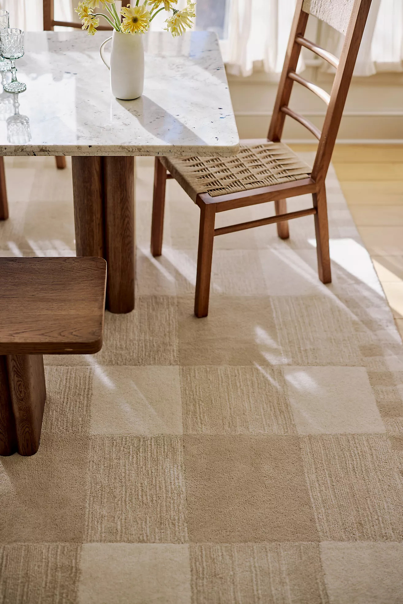 Hand-Tufted Wool Gingham Rug | Anthropologie (US)