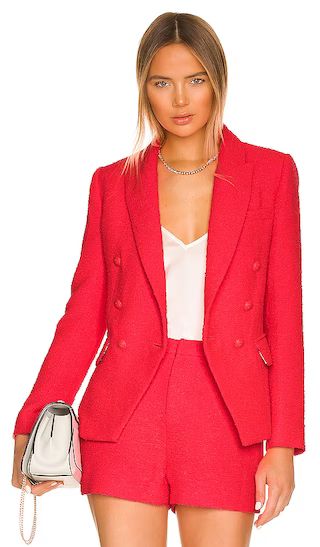 Kenzie Double Breasted Blazer in Diva Pink | Revolve Clothing (Global)