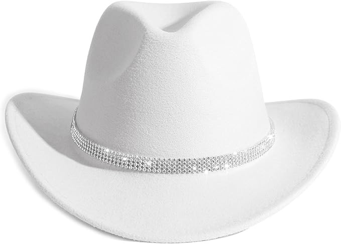 Shiny Rhinestone Cowgirl Hat Bling Wide Brim Cowboy Hat Party | Amazon (US)