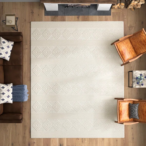 Latrissa Flatweave Wool Beige Area Rug | Wayfair North America